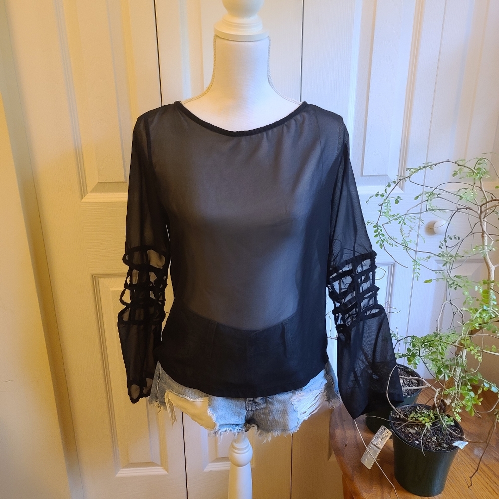 Round Neck mesh tops